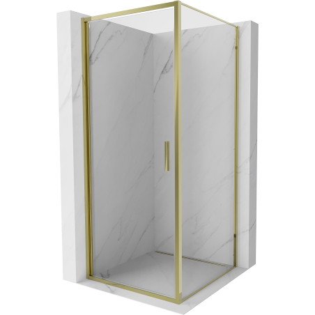 Mexen Exo-B cabine de douche pivotante 80 x 80 cm, transparente, dorée - 817-080-080-50-00