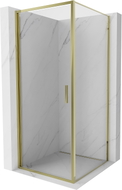 Mexen Exo-B cabine de douche pivotante 90 x 90 cm, transparente, dorée - 817-090-090-50-00