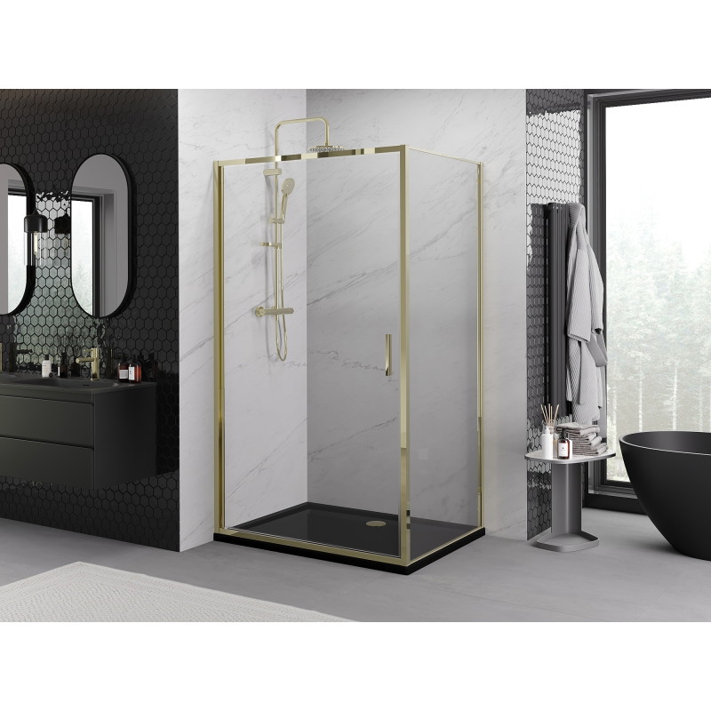 Mexen Exo-B cabine de douche pivotante 70 x 95 cm, transparent, or - 817-070-095-50-00
