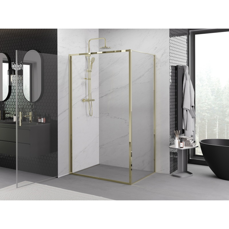 Mexen Exo-B cabine de douche pivotante 70 x 95 cm, transparent, or - 817-070-095-50-00