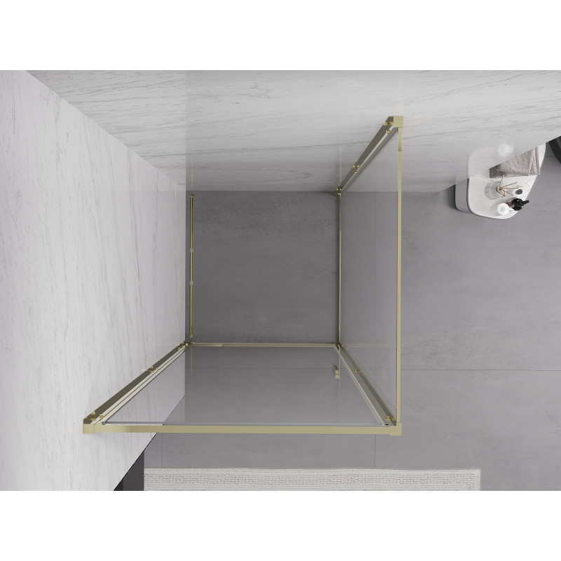 Mexen Exo-B cabine de douche pivotante 95 x 95 cm, transparent, dorée - 817-095-095-50-00