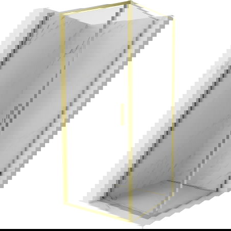 Mexen Exo cabine de douche pivotante 100 x 100 cm, transparent, or - 817-100-100-50-00