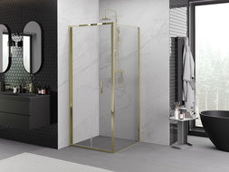Cabine de douche pliante Mexen Exo 70 x 70 cm, transparent, or - 816-070-070-50-00