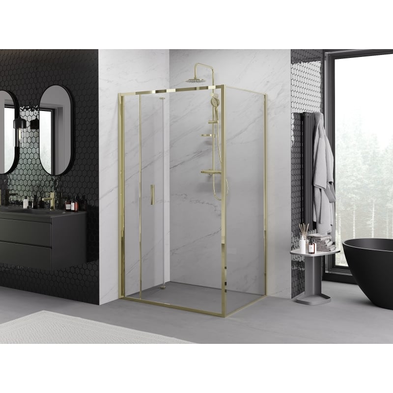 Mexen Exo cabine de douche pliante 85 x 75 cm, transparente, or - 816-085-075-50-00