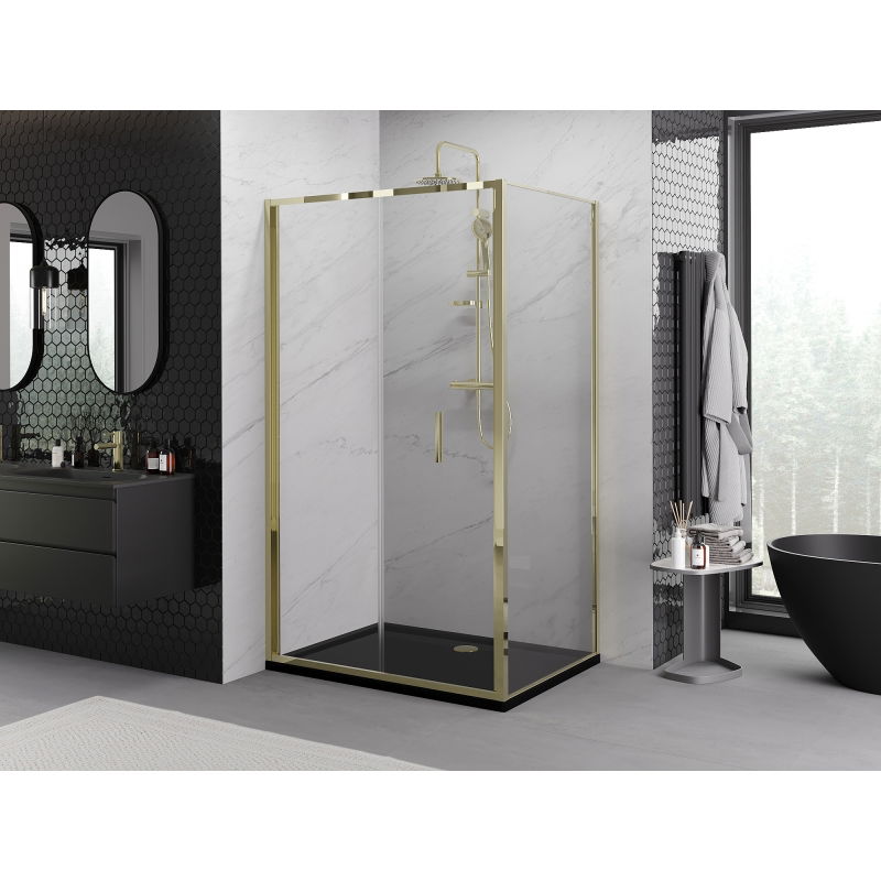 Mexen Exo cabine de douche pliante 75 x 80 cm, transparent, or - 816-075-080-50-00