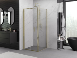 Mexen Exo-F cabine de douche pliante 80 x 80 cm, transparente, dorée - 816-080-080-50-00