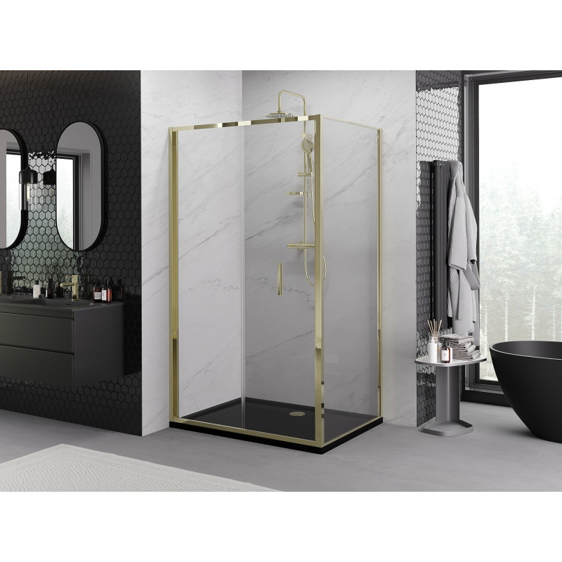 Mexen Exo cabine de douche pliante 95 x 80 cm, transparent, or - 816-095-080-50-00