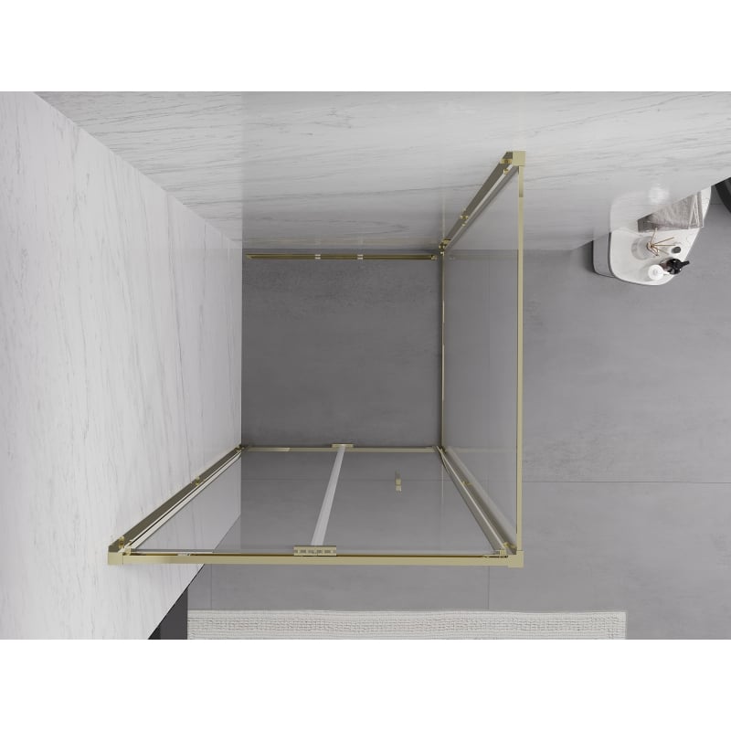 Mexen Exo cabine de douche pliante 85 x 85 cm, transparent, or - 816-085-085-50-00