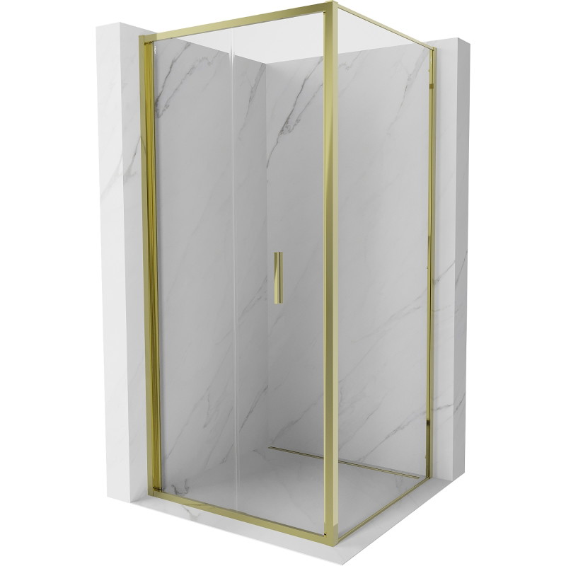 Mexen Exo-F cabine de douche pliante 90 x 90 cm, transparente, dorée - 816-090-090-50-00