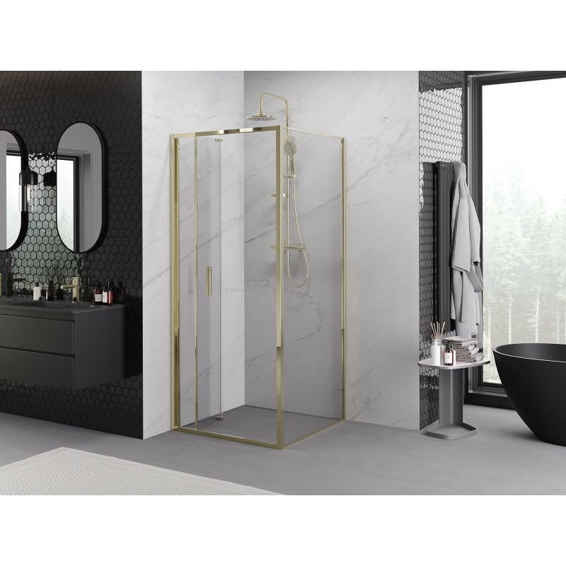 Mexen Exo cabine de douche pliante 90 x 90 cm, transparent, or - 816-090-090-50-00