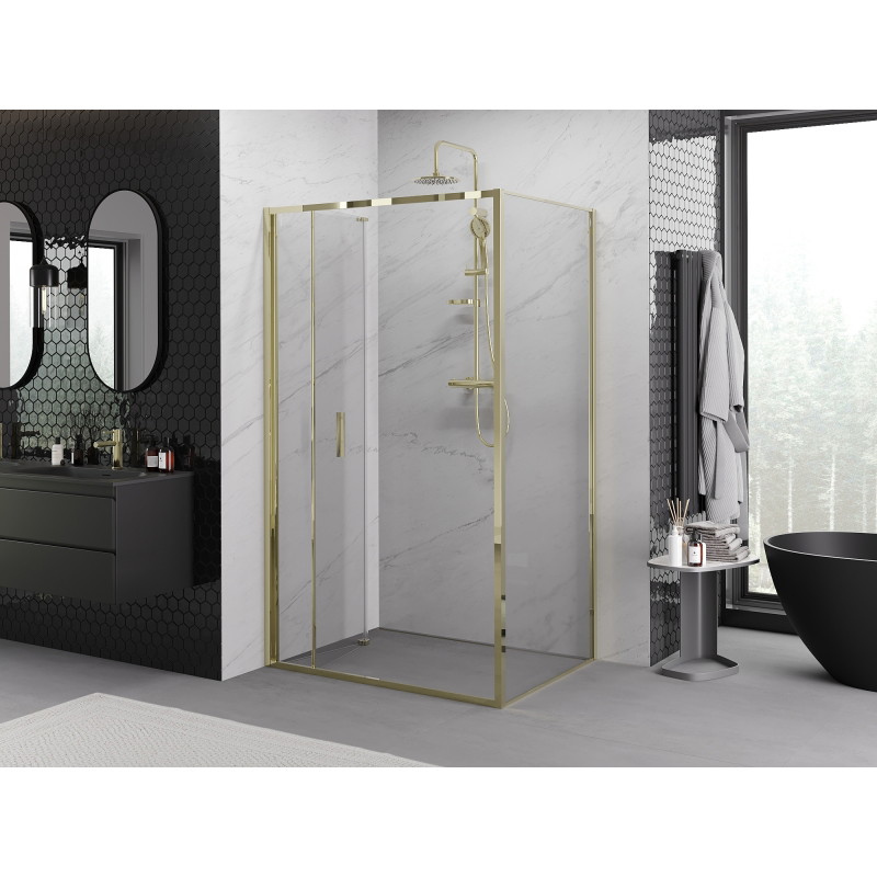 Mexen Exo cabine de douche pliante 80 x 100 cm, transparent, or - 816-080-100-50-00