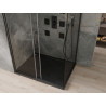 Mexen Omega cabine de douche coulissante 100 x 80 cm, transparent, noir + receveur plat, noir - 825-100-080-70-00-4070B