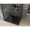 Mexen Omega cabine de douche coulissante 100 x 80 cm, transparente, noire + receveur Flat, noir - 825-100-080-70-00-4070B