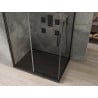 Mexen Omega cabine de douche coulissante 100 x 80 cm, transparente, noire + receveur Flat, noir - 825-100-080-70-00-4070B