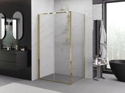 Mexen Exo-F cabine de douche pliante 90 x 100 cm, transparente, dorée - 816-090-100-50-00
