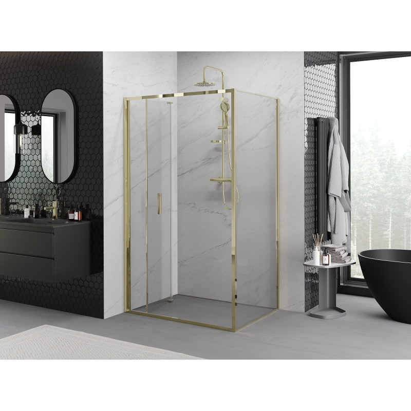 Mexen Exo-F cabine de douche pliante 90 x 100 cm, transparente, dorée - 816-090-100-50-00