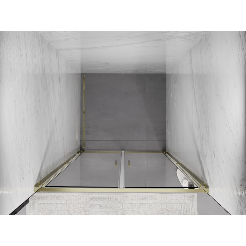 Mexen Exo porte de douche double battante 70 cm, transparent, doré - 814-070-000-50-00