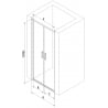 Mexen Exo porte de douche doubles battantes 80 cm, transparent, doré - 814-080-000-50-00
