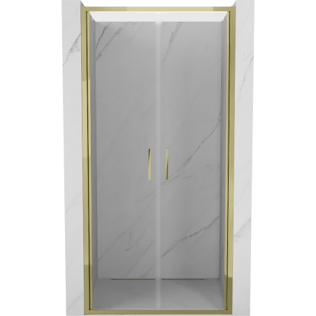 Mexen Exo-B Duo porte de douche double battante 90 cm, transparent, dorée - 814-090-000-50-00