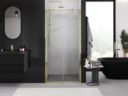 Mexen Exo portes de douche à double battant 100 cm, transparent, doré - 814-100-000-50-00