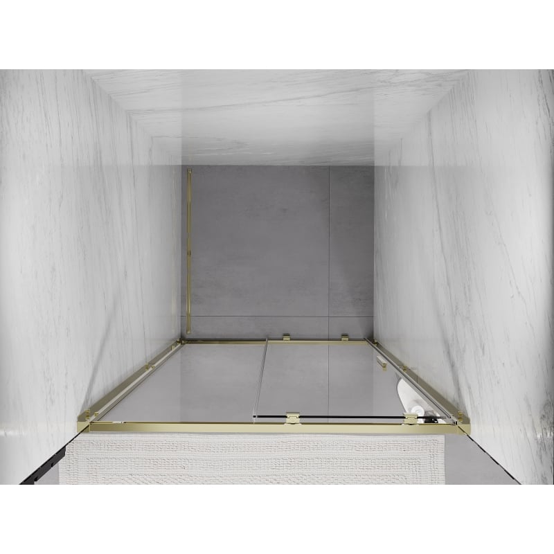 Mexen Exo portes de douche coulissantes 120 cm, transparentes, dorées - 8151-120-000-50-00