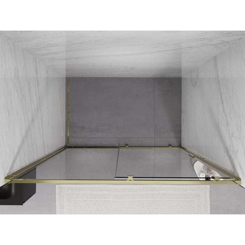 Mexen Exo porte de douche coulissante 130 cm, transparent, doré - 8151-130-000-50-00