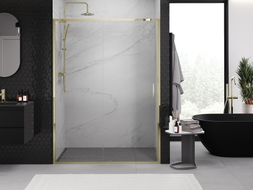 Mexen Exo-S porte de douche coulissante 155 cm, transparente, dorée - 8151-155-000-50-00