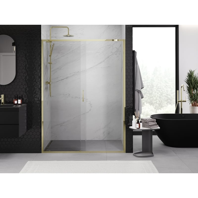 Mexen Exo porte de douche coulissante 155 cm, transparent, doré - 8151-155-000-50-00