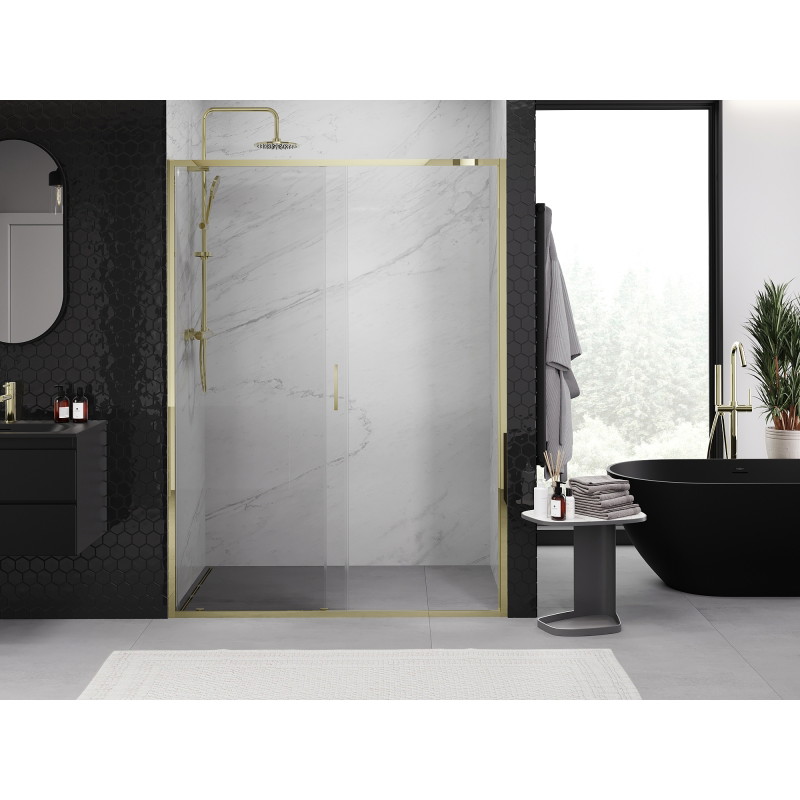 Mexen Exo-S porte de douche coulissante 155 cm, transparente, dorée - 8151-155-000-50-00