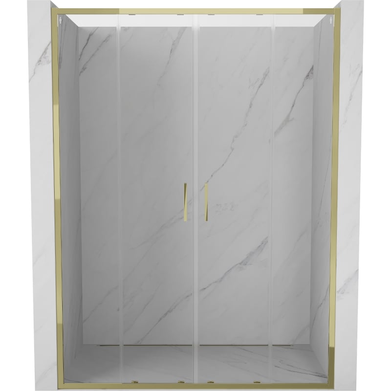Mexen Exo portes de douche coulissantes doubles 130 cm, transparent, doré - 8152-130-000-50-00