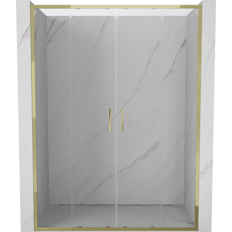 Mexen Exo-S Duo portes de douche doubles coulissantes 140 cm, transparentes, dorées - 8152-140-000-50-00