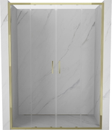 Mexen Exo-S Duo portes de douche doubles coulissantes 150 cm, transparentes, dorées - 8152-150-000-50-00
