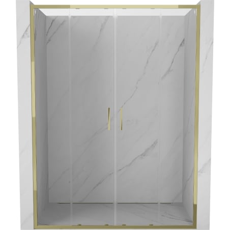 Mexen Exo portes de douche doubles coulissantes 160 cm, transparentes, dorées - 8152-160-000-50-00