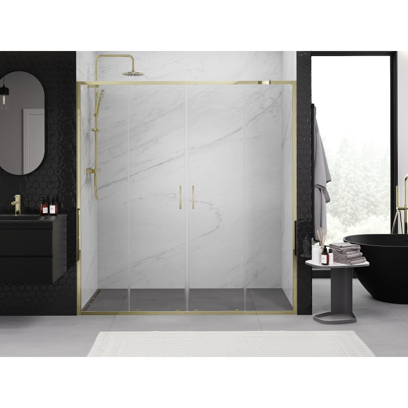 Mexen Exo-S Duo portes de douche doubles coulissantes 170 cm, transparent, doré - 8152-170-000-50-00