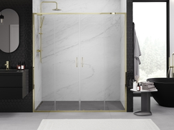 Mexen Exo-S Duo portes de douche doubles coulissantes 170 cm, transparent, doré - 8152-170-000-50-00