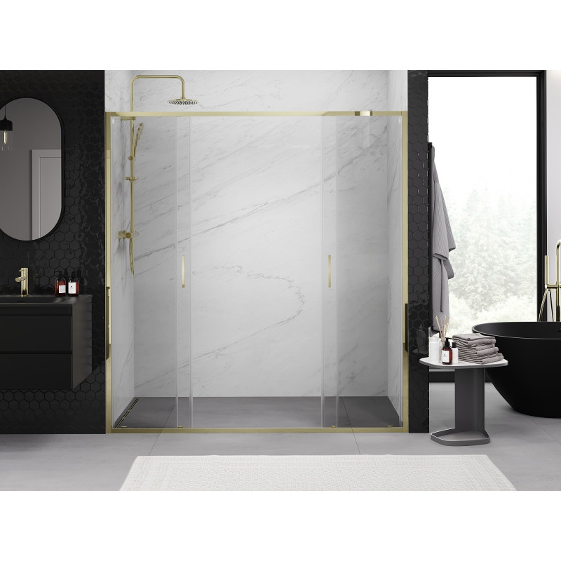 Mexen Exo porte de douche double coulissante 170 cm, transparent, doré - 8152-170-000-50-00