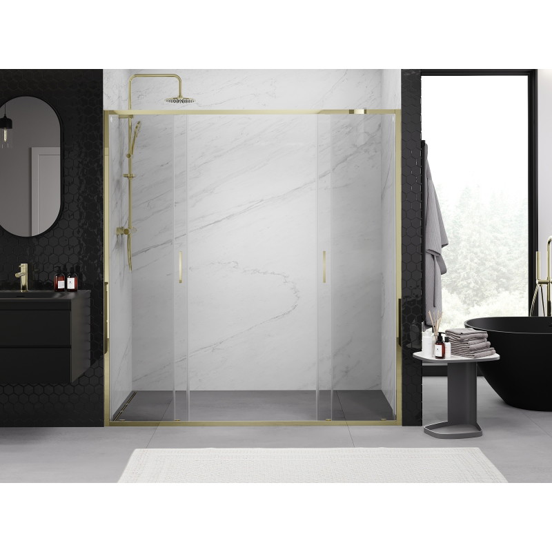 Mexen Exo-S Duo portes de douche doubles coulissantes 170 cm, transparent, doré - 8152-170-000-50-00