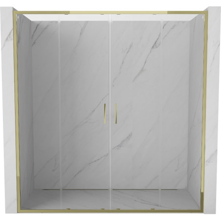 Mexen Exo-S Duo portes de douche doubles coulissantes 180 cm, transparentes, dorées - 8152-180-000-50-00
