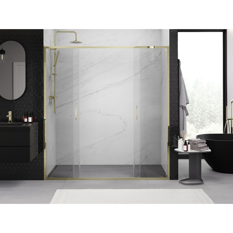 Mexen Exo porte de douche double coulissante 180 cm, transparent, doré - 8152-180-000-50-00