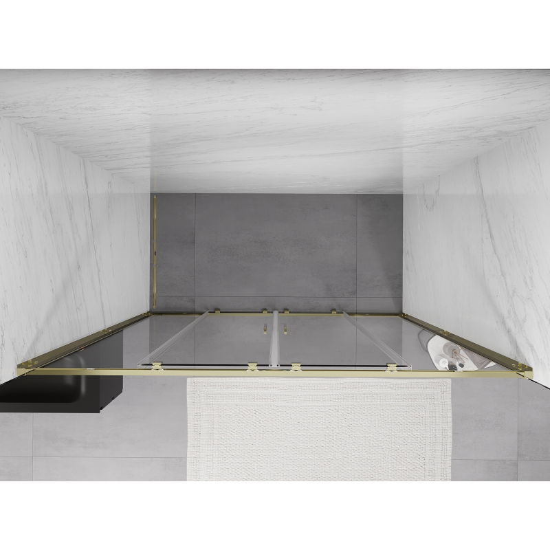 Mexen Exo porte de douche double coulissante 180 cm, transparent, doré - 8152-180-000-50-00