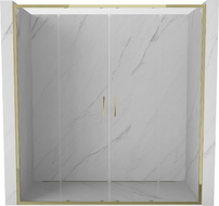 Mexen Exo-S Duo portes de douche coulissantes doubles 190 cm, transparentes, dorées - 8152-190-000-50-00