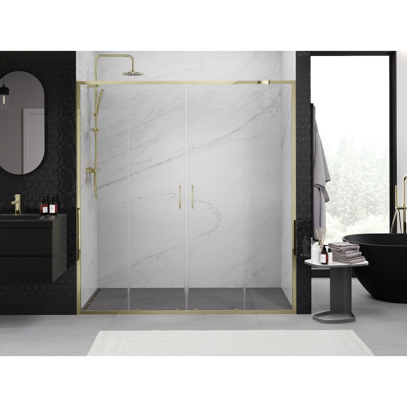 Mexen Exo porte de douche double coulissante 190 cm, transparent, doré - 8152-190-000-50-00