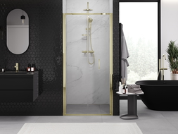Mexen Exo porte de douche pliante 85 cm, transparent, dorée - 816-085-000-50-00