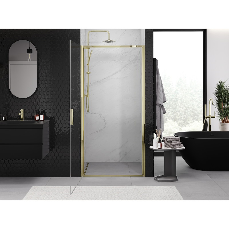 Mexen Exo porte de douche pivotante 65 cm, transparent, doré - 817-065-000-50-00