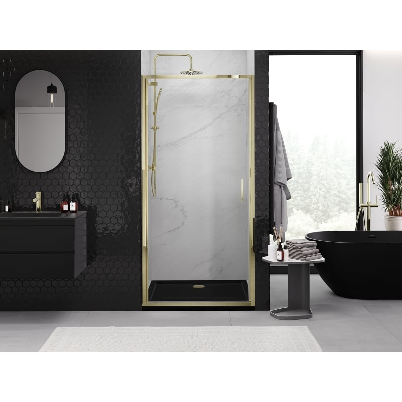 Mexen Exo-B porte de douche pivotante 85 cm, transparent, or - 817-085-000-50-00