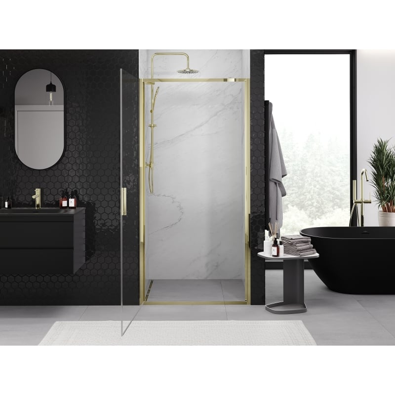 Mexen Exo-B porte de douche pivotante 85 cm, transparent, or - 817-085-000-50-00