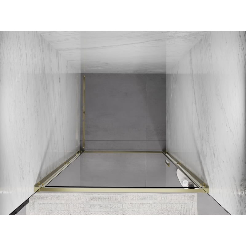 Mexen Exo porte de douche pivotante 85 cm, transparent, doré - 817-085-000-50-00