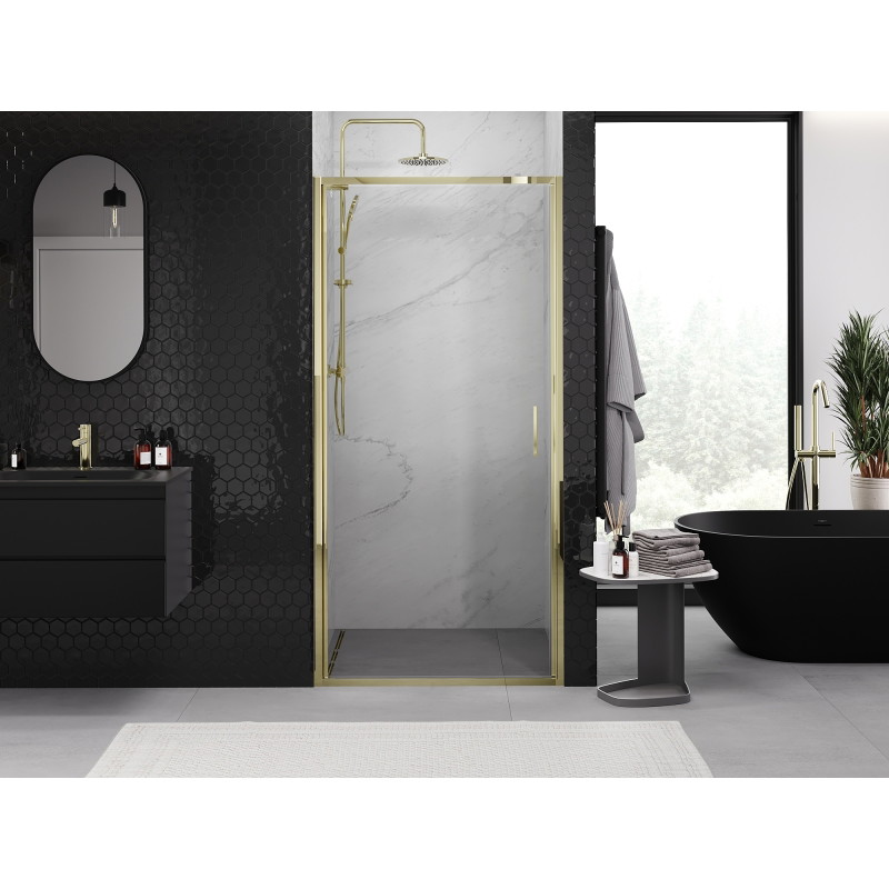 Mexen Exo-B porte de douche pivotante 90 cm, transparente, dorée - 817-090-000-50-00