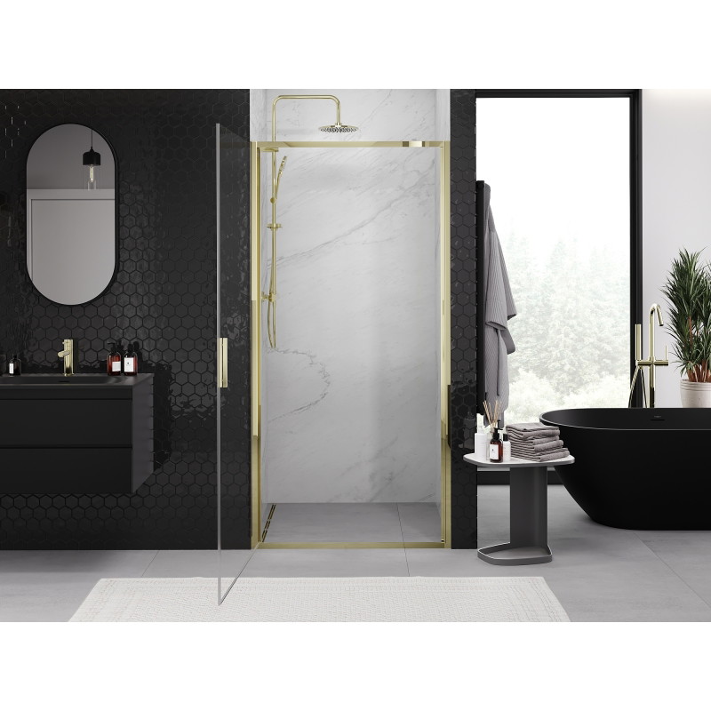 Mexen Exo-B porte de douche pivotante 90 cm, transparente, dorée - 817-090-000-50-00