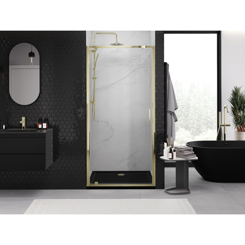 Mexen Exo-BR porte de douche pivotante 70 cm, transparent, dorée - 8181-070-000-50-00